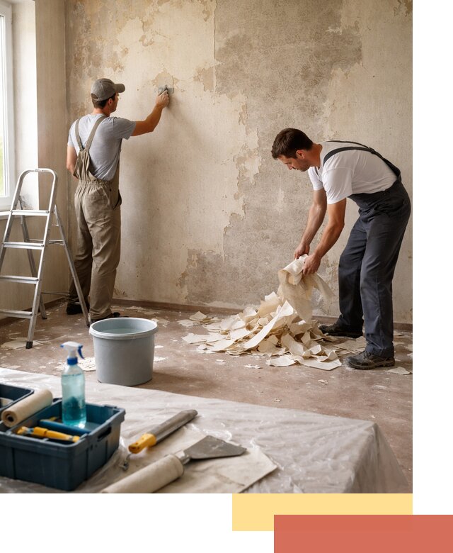 Снятие старых обоев в Заволжье быстро и качественно