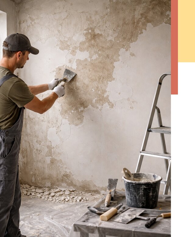 Снятие старой шпаклевки в Заволжье от 1884 руб. — быстро и недорого | ОТДЕЛОЧНИК-Звл