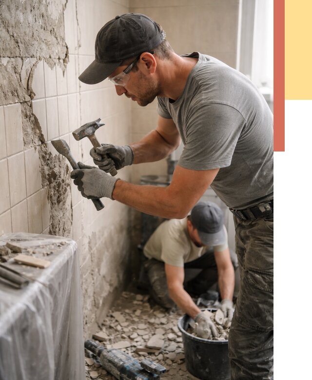 Демонтаж плитки со стен в Заволжье от 866 руб. — быстро и недорого | ОТДЕЛОЧНИК-Звл