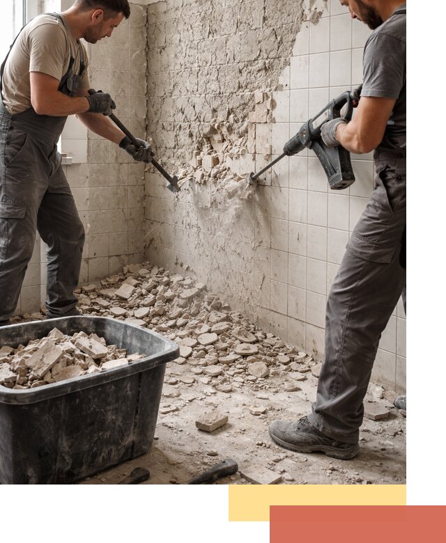 Демонтаж плитки со стен в Заволжье быстро и аккуратно