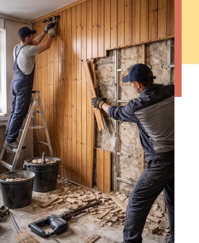 Демонтаж вагонки со стен в Заволжье от 1477 руб. — снятие, удаление, срочно | ОТДЕЛОЧНИК-Звл