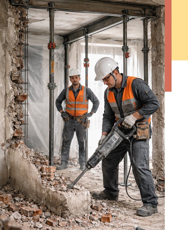 Снос несущих стен в Заволжье от 10439 руб. — демонтаж несущей стены под ключ | ОТДЕЛОЧНИК-Звл