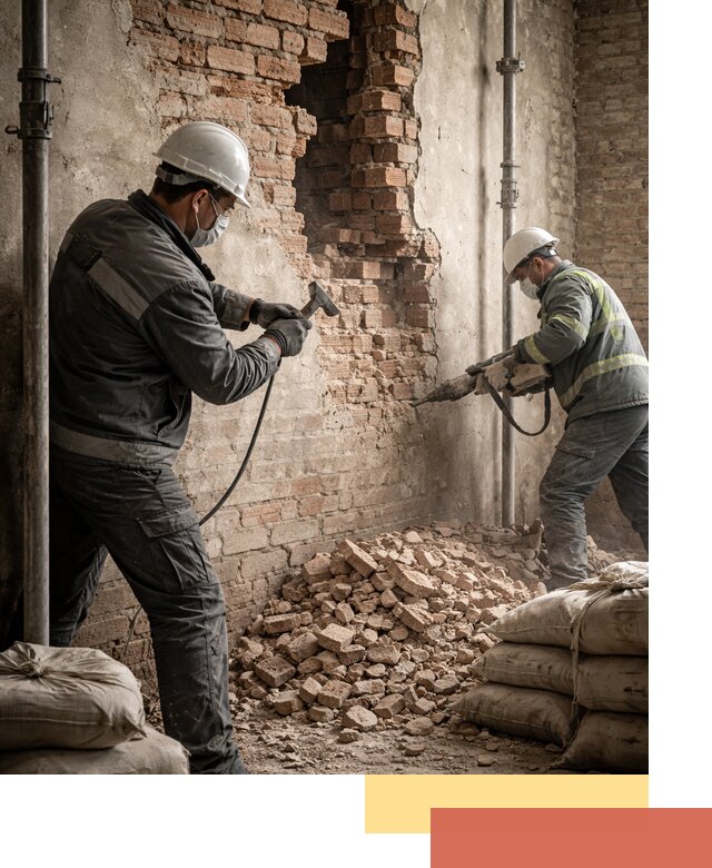 Демонтаж кирпичных стен в Заволжье быстро и безопасно