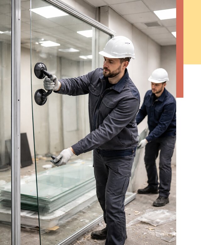 Демонтаж стеклянных перегородок в Заволжье от 3259 руб. — быстро и недорого | ОТДЕЛОЧНИК-Звл