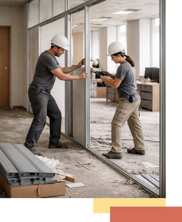 Демонтаж алюминиевых перегородок в Заволжье быстро и аккуратно