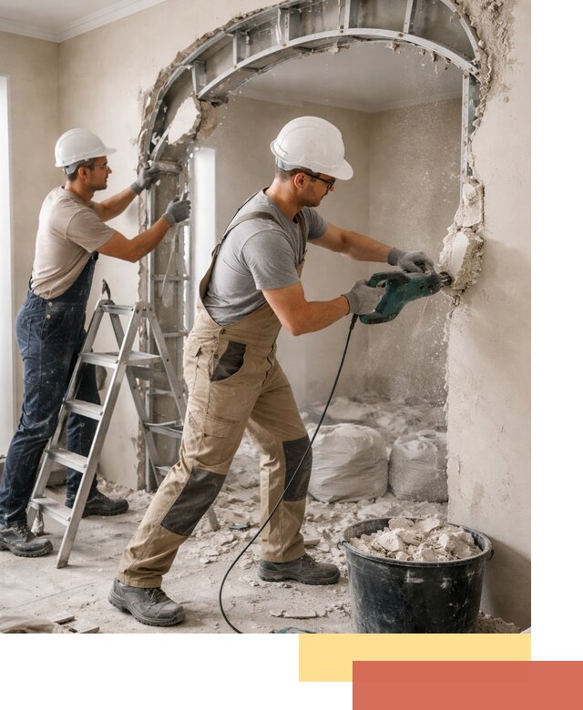 Демонтаж гипсокартонной арки в Заволжье быстро и аккуратно