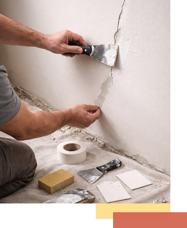 Заделка трещин и сколов в стенах и потолках в Заволжье