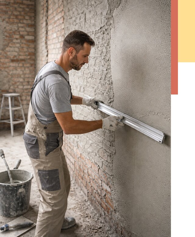 Штукатурка кирпичных стен в Заволжье от 4583 руб/м2 — быстро и недорого | ОТДЕЛОЧНИК-Звл