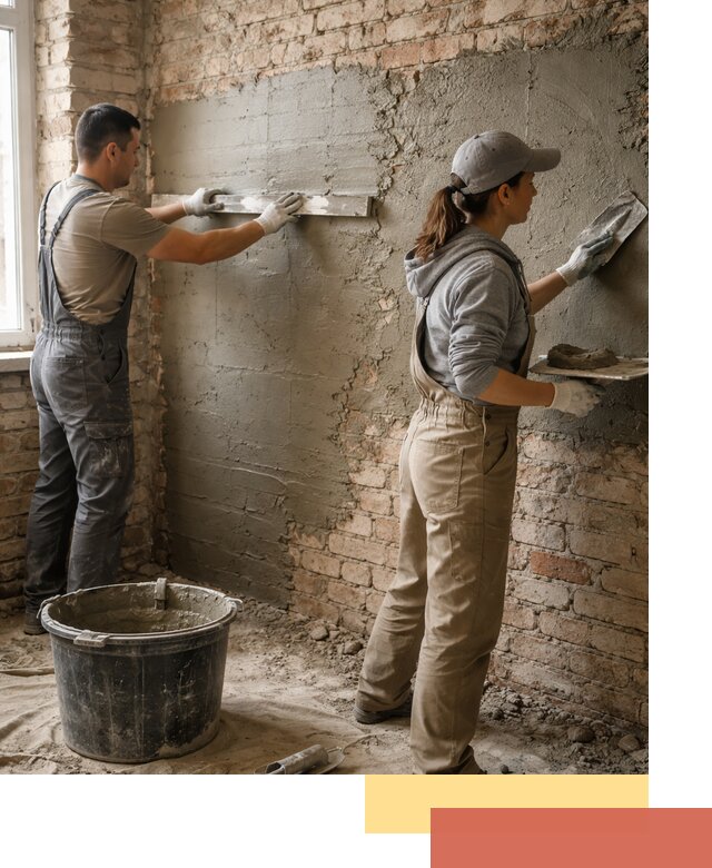 Штукатурка кирпичных стен в Заволжье — качественно и надежно