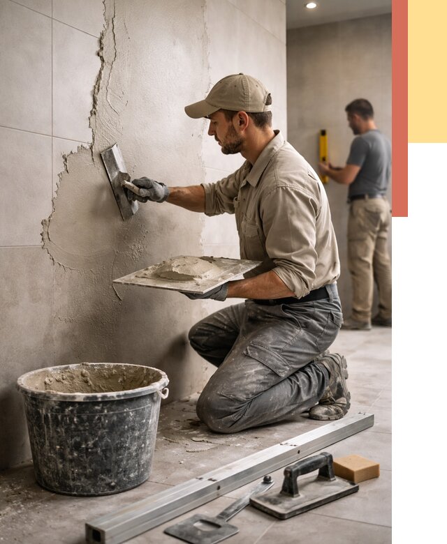 Штукатурка стен в ванной в Заволжье от 4583 руб./м² — выравнивание под ключ | ОТДЕЛОЧНИК-Звл