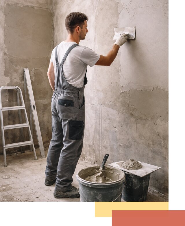 Штукатурка стен в ванной под ключ в Заволжье