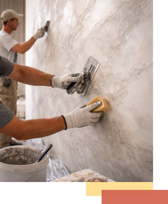 Декоративная штукатурка под мрамор в Заволжье для стен и потолков