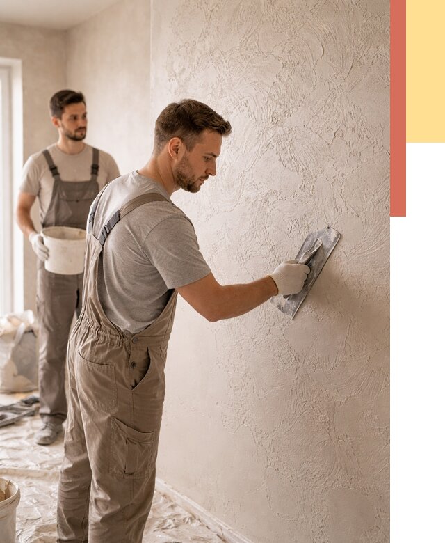 Фактурная штукатурка стен в Заволжье от 4277 руб./м² — заказать под ключ | ОТДЕЛОЧНИК-Звл