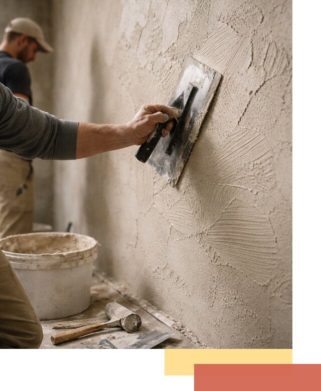 Фактурная штукатурка стен в Заволжье — монтаж, отделка, реставрация