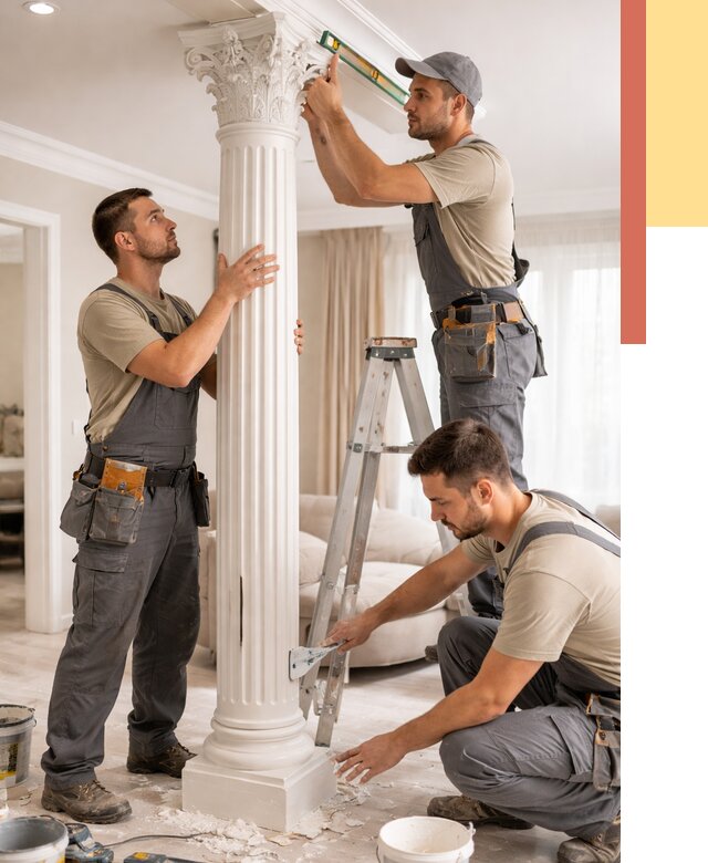 Установка декоративных колонн в Заволжье от 12221 руб. под ключ | ОТДЕЛОЧНИК-Звл