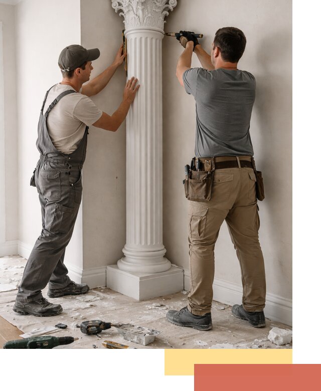 Установка декоративных колонн в Заволжье под ключ