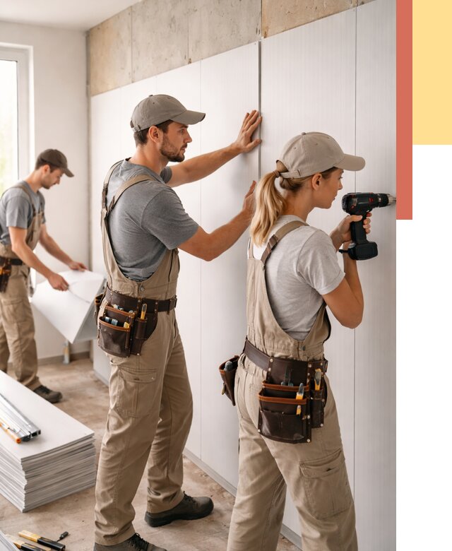 Монтаж ПВХ панелей на стены в Заволжье от 458 руб/м2 — быстро и недорого | ОТДЕЛОЧНИК-Звл