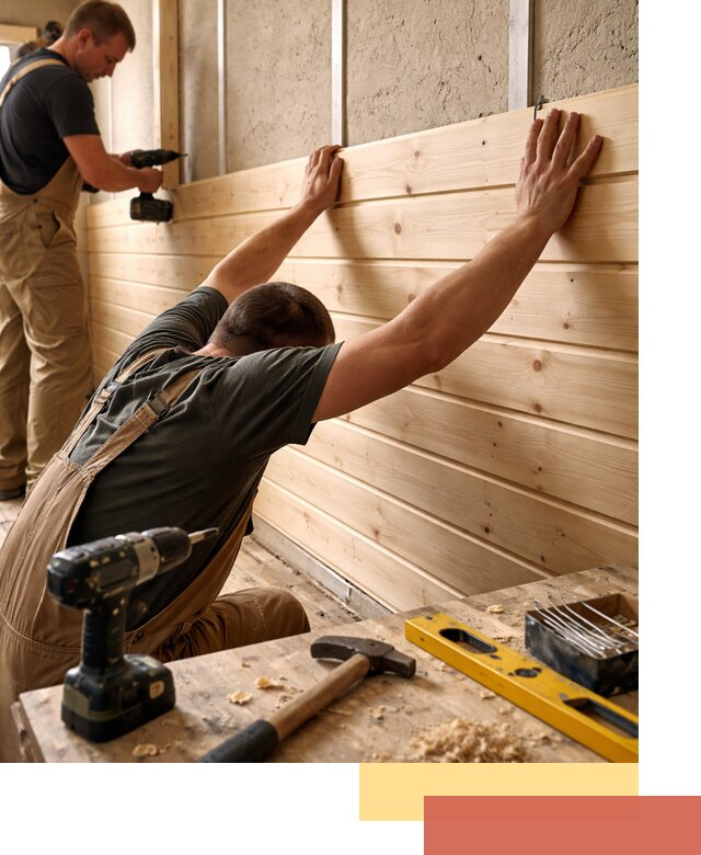 Монтаж деревянной вагонки на стены в Заволжье быстро и качественно