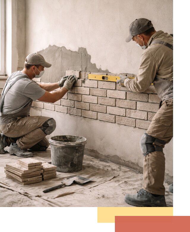 Монтаж декоративного кирпича профессионально в Заволжье