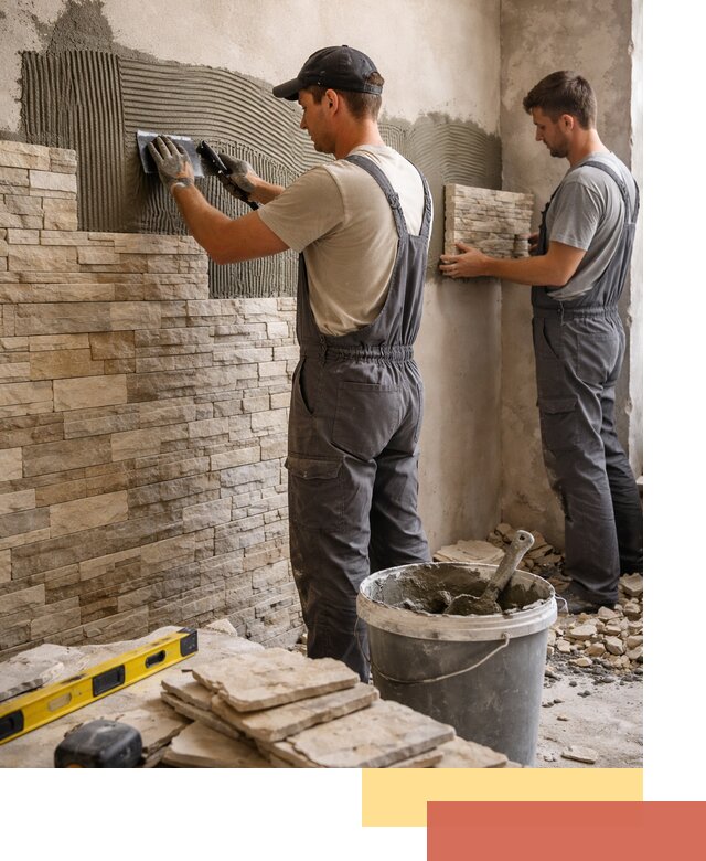 Монтаж искусственного камня в Заволжье — облицовка стен и фасадов