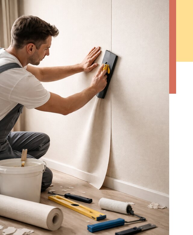 Поклейка виниловых обоев в Заволжье от 4583 руб. | Быстро и недорого — ОТДЕЛОЧНИК-Звл