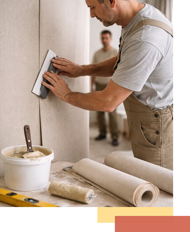 Поклейка текстильных обоев в Заволжье профессионально и аккуратно