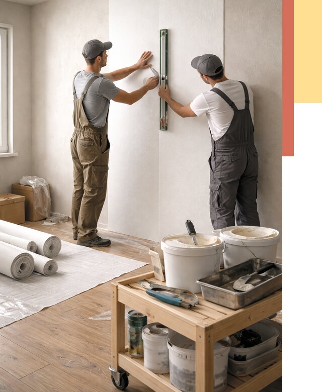 Поклейка стеклообоев в Заволжье от 6620 руб. за м2 — быстро и недорого | ОТДЕЛОЧНИК-Звл