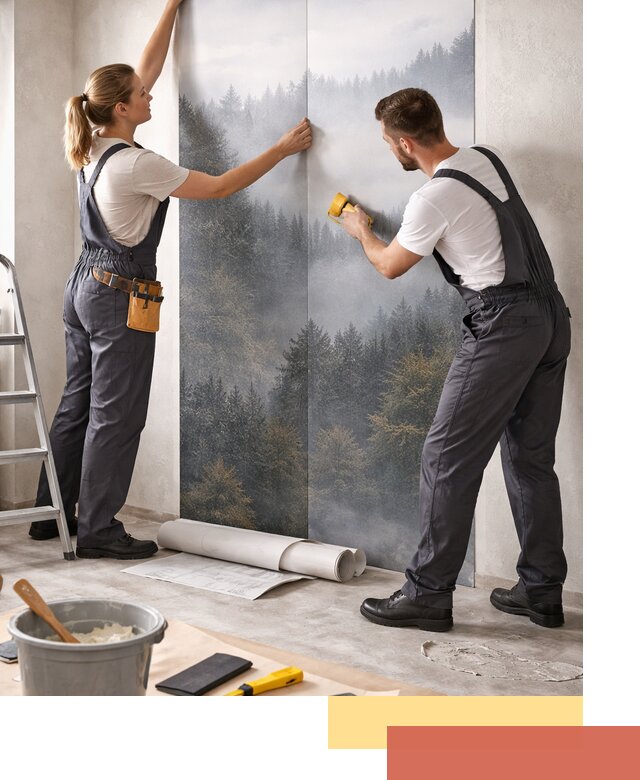 Поклейка фотообоев профессионально в Заволжье под ключ