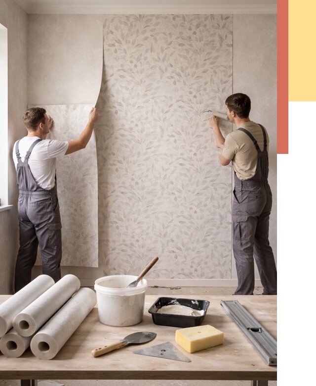 Поклейка обоев с подбором рисунка в Заволжье от 3564 руб. | ОТДЕЛОЧНИК-Звл - быстро и недорого