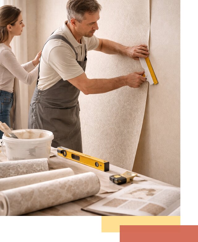 Поклейка обоев с подбором рисунка в Заволжье