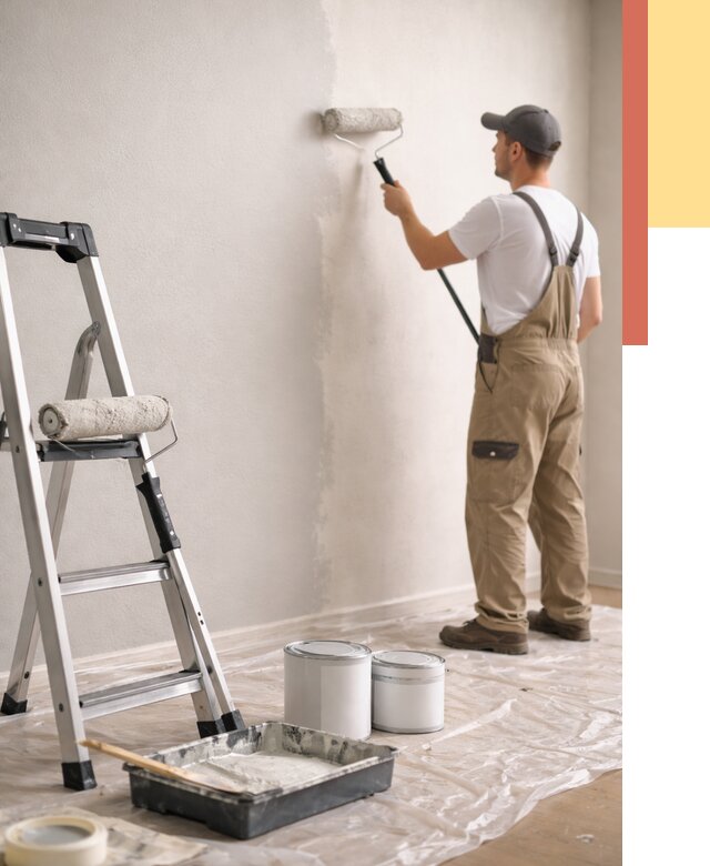 Покраска стен латексной краской в Заволжье от 4583 руб. за м2 | ОТДЕЛОЧНИК-Звл