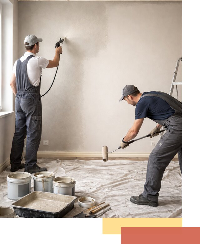 Покраска стен моющейся краской и защита поверхностей в Заволжье