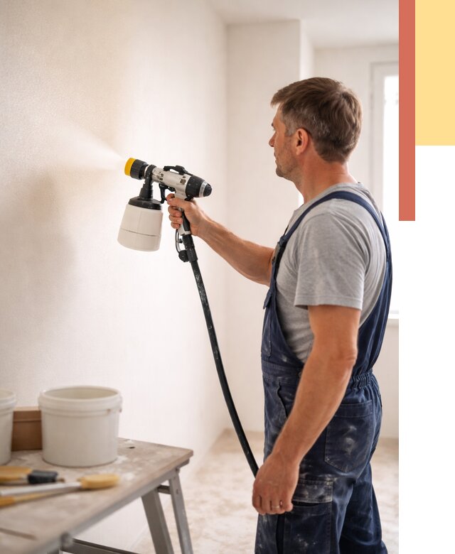 Покраска стен краскопультом в Заволжье от 7638 руб. — механизированная покраска | ОТДЕЛОЧНИК-Звл