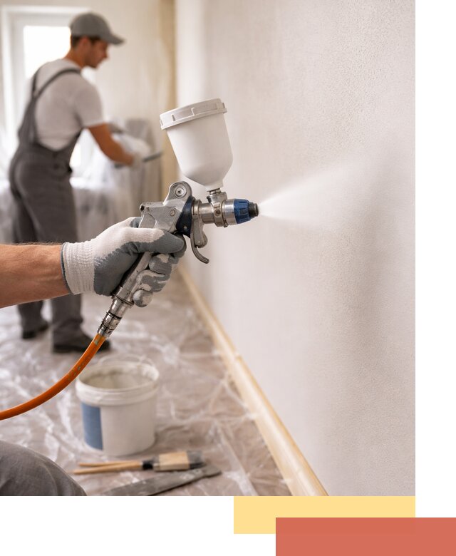 Покраска стен краскопультом в Заволжье быстро и качественно