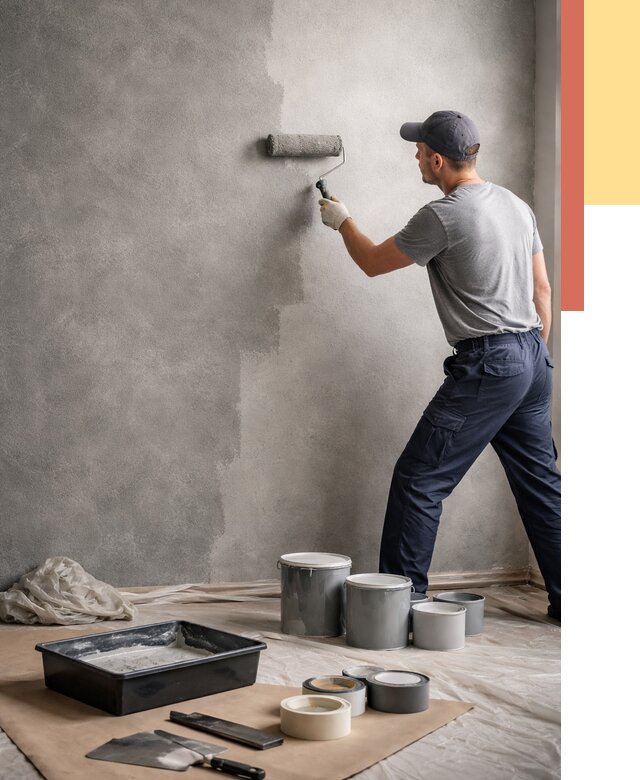 Покраска стен под бетон в Заволжье от 662 руб. за м2 — быстро и недорого | ОТДЕЛОЧНИК-Звл