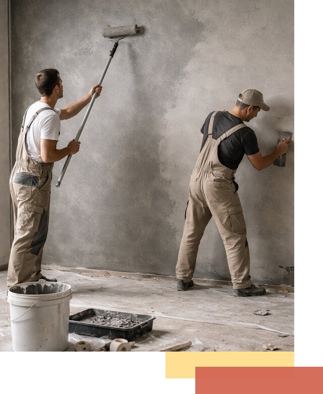 Покраска стен под бетон в Заволжье профессионально и недорого