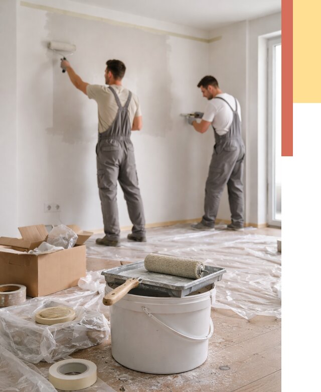 Покраска стен в квартире в Заволжье от 2546 руб/м2 — быстро и недорого | ОТДЕЛОЧНИК-Звл