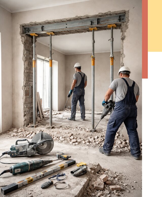 Прорезка проема в стене в Заволжье от 4583 руб. — быстро и недорого | ОТДЕЛОЧНИК-Звл