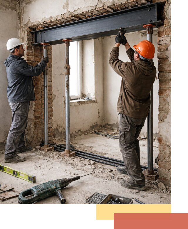 Усиление проема в стене в Заволжье для расширения и безопасности