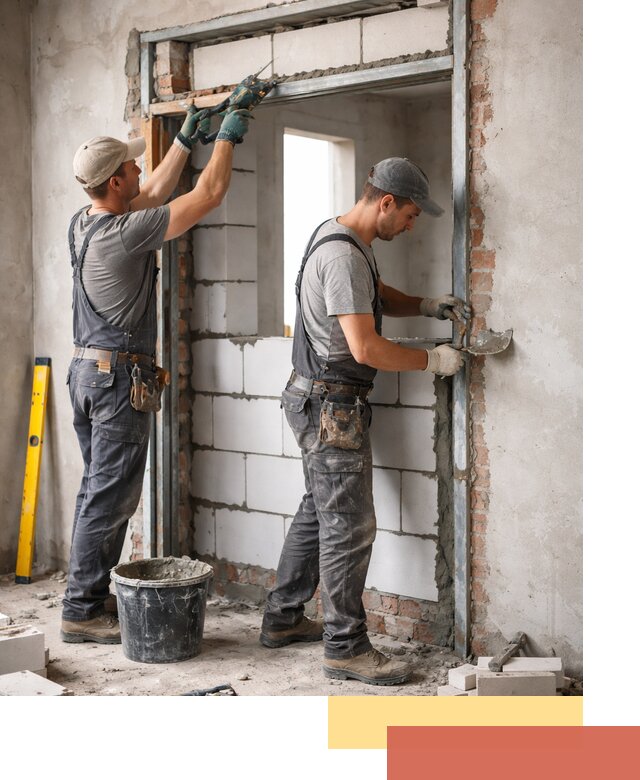 Закладка дверного проема под ключ в Заволжье: демонтаж, монтаж, отделка