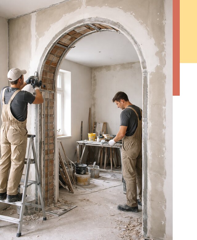 Устройство арочного проема в Заволжье от 9675 руб. под ключ — быстро и недорого | ОТДЕЛОЧНИК-Звл