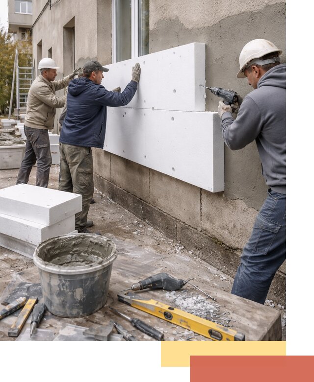 Утепление наружных стен пенопластом в Заволжье