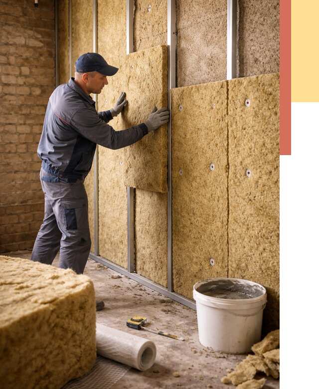 Утепление стен минватой в Заволжье от 1375 руб./м2 — недорого и быстро | ОТДЕЛОЧНИК-Звл