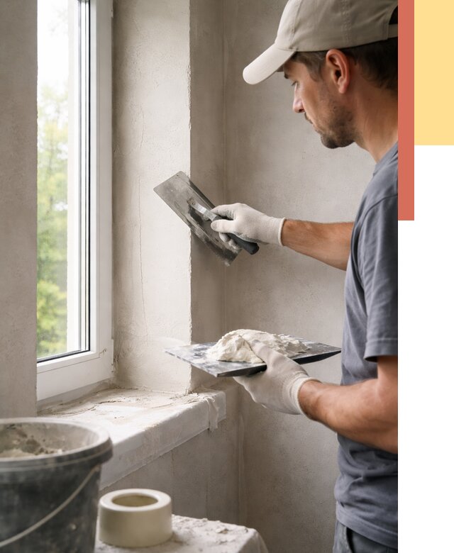 Штукатурка откосов в Заволжье от 4583 руб/м² — услуги и выравнивание под ключ | ОТДЕЛОЧНИК-Звл