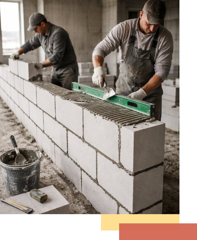 Кладка перегородок из газобетона в Заволжье быстро и качественно
