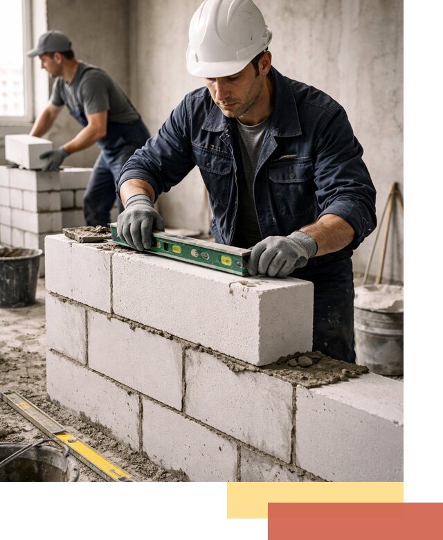 Кладка перегородок из пеноблока под ключ в Заволжье