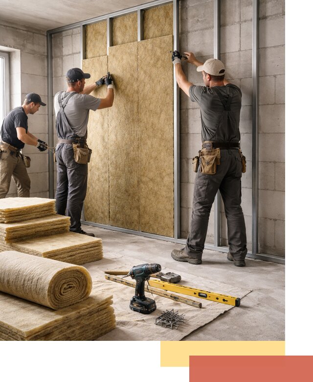 Шумоизоляция перегородок из блоков в Заволжье — монтаж и защита шумоизоляцией