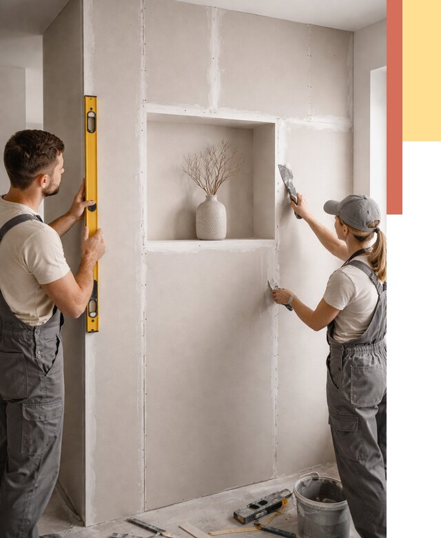 Перегородка из гипсокартона с нишей в Заволжье от 3310 руб. под ключ | ОТДЕЛОЧНИК-Звл