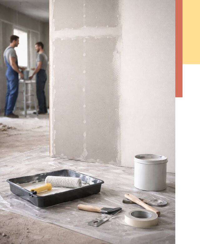 Покраска перегородок из гипсокартона в Заволжье от 4583 руб. под ключ | ОТДЕЛОЧНИК-Звл