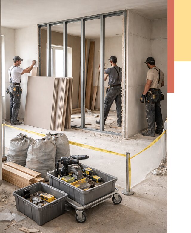 Перенос гипсокартонной перегородки в Заволжье под ключ от 4583 руб. | Демонтаж и монтаж – ОТДЕЛОЧНИК-Звл